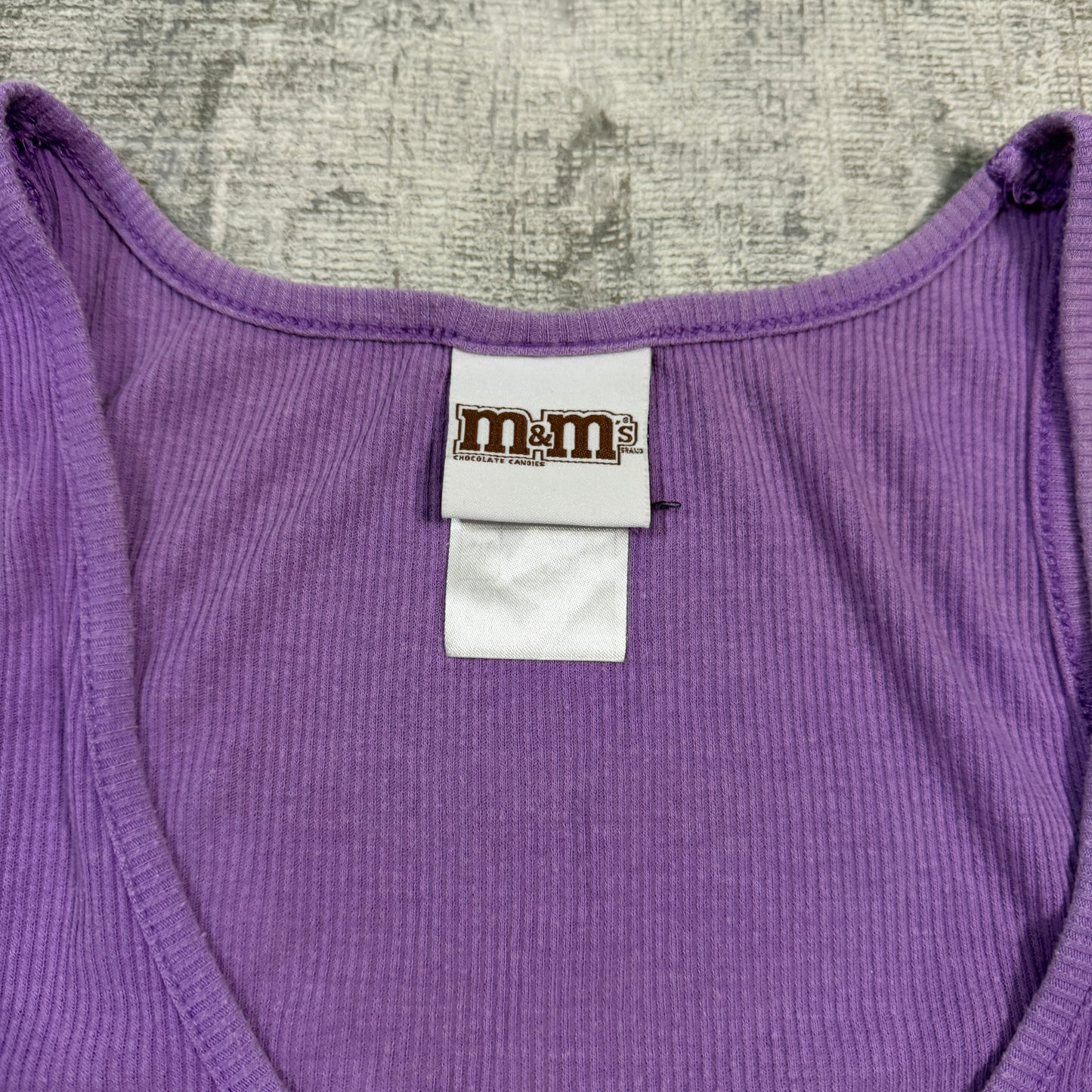 Vintage M&M Womens Purple Graphic Singlet Size 2XL Womens Tank Top            -I48
