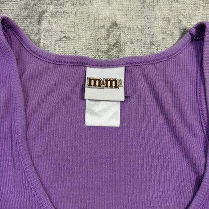 Vintage M&M Womens Purple Graphic Singlet Size 2XL Womens Tank Top            -I48