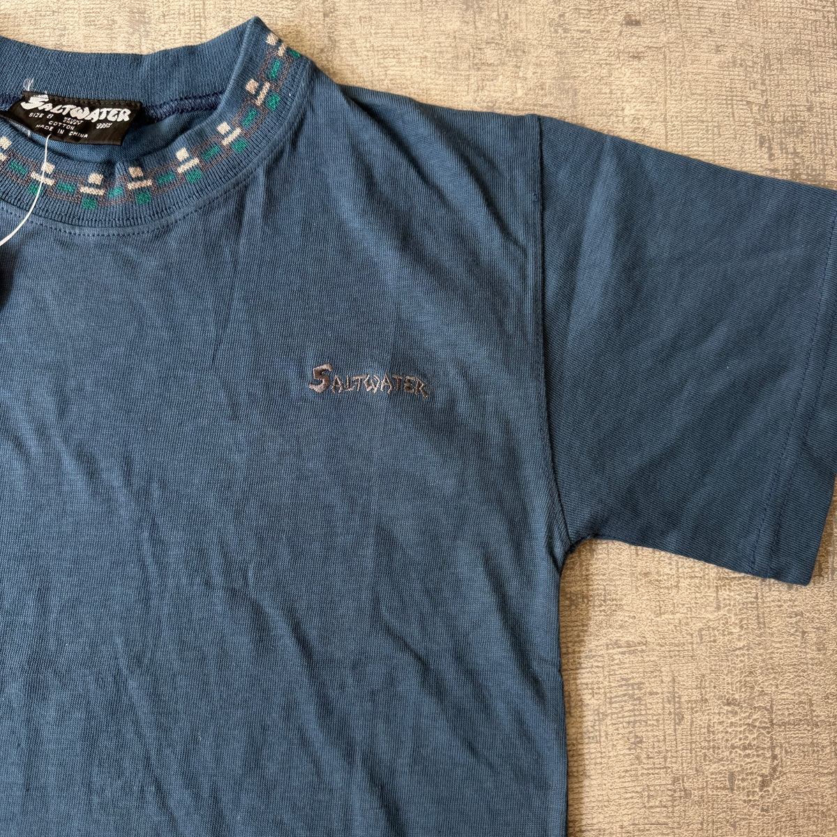 Saltwater Vintage Baby Tee Size 8y Fits XXS Womens Blue NWT's              -C68