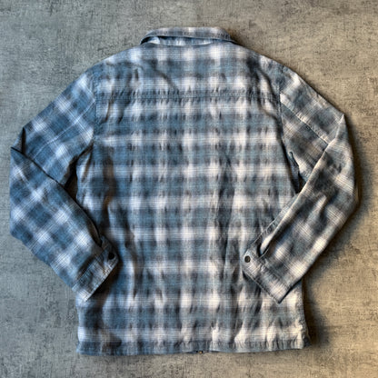 Stussy Plaid Zip Flannel Jacket Size S Mens Oversized Blue              -B49