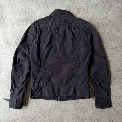 Diesel Mens Black Short Denim Jacket Size M Full Zip Y2K                  -F29
