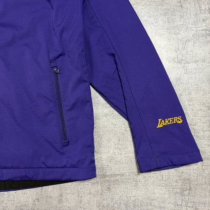 LA Lakers NBA Zip Jacket Fits Size L Mens Purple Fleece Lined                 -D23