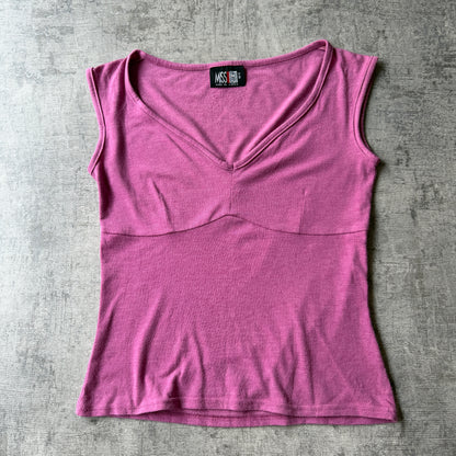Miss Shop Pink Womens Tank Top Size 10/S V-Neck Singlet        -B26