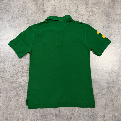 Polo Ralph Lauren Womens Big Pony Polo Shirt Size M/10-12 Green/ Yellow Top               -I46