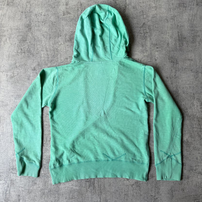Adidas Womens Y2K Deep Neck Hoodie Size 10 Mint Green Pullover                   -E27