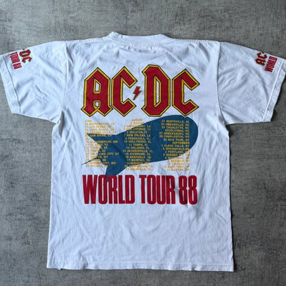 ACDC World Tour 1988 Reprint T-Shirt Size L Mens Double Side Graphic          -D51