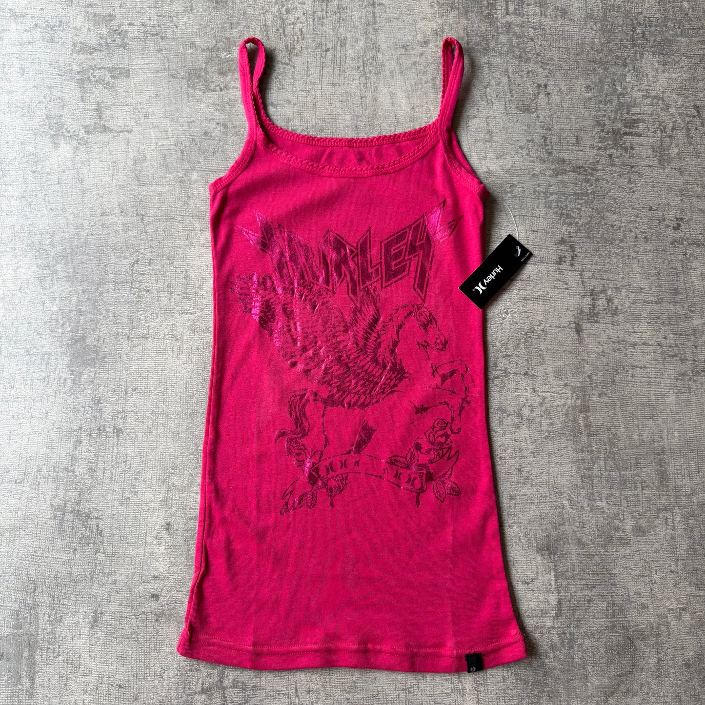 Hurley Y2K Hot Pink Tank Top Size S Singlet NWT'S            -B25