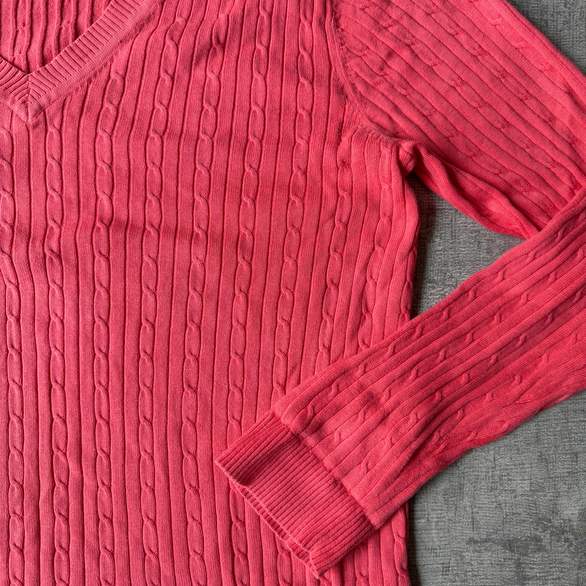 Tommy Hilfiger Womens Pink Cable Knit Sweater Size XL Womens          -C16