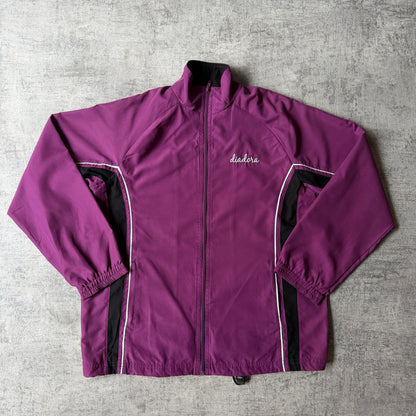 Diadora Womens Purple Track Jacket Size 10 Full Zip Y2K                -F32