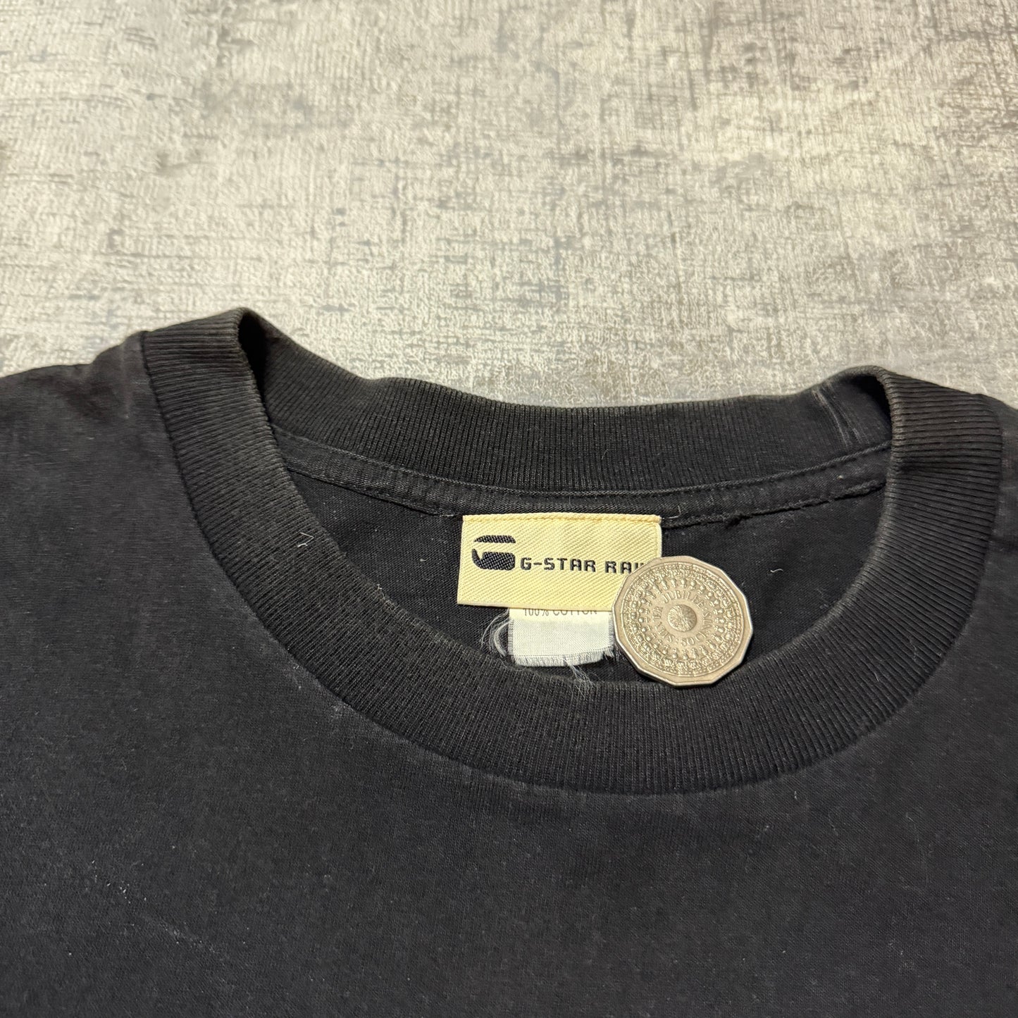 G-Star Raw Mens Black Y2K Graphic T-Shirt Size Fits S-M oversized                -F44