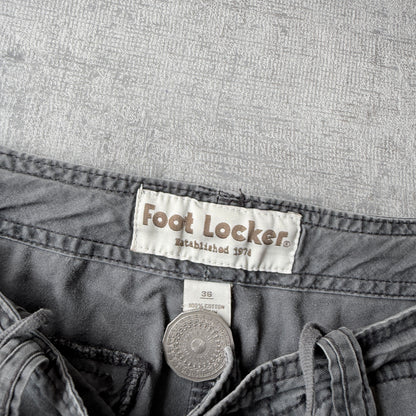 Footlocker Y2K Baggy Grey Cargo Shorts Size 36 Mens W' Drawstring               -D11