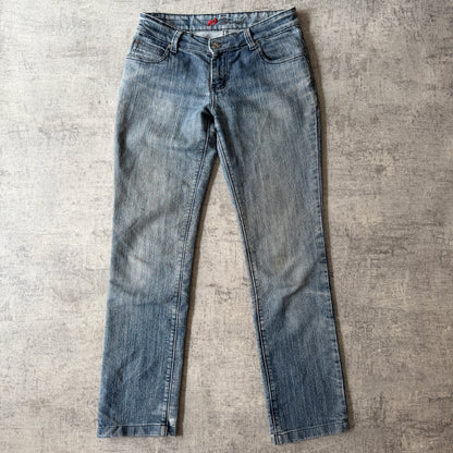 Hawk Y2K Skate Jeans Size 30 Womens Low Rise Blue Washed Denim             -C7