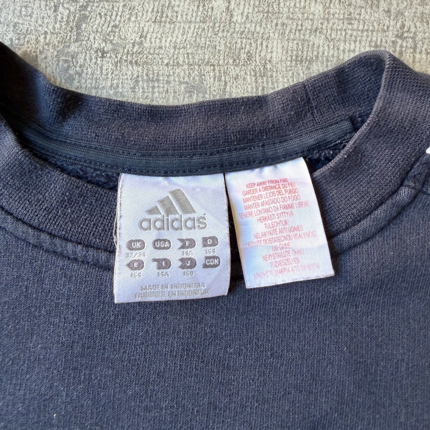 Adidas Y2K Womens Jumper Size M Navy White Embroidered Sweater          -A40