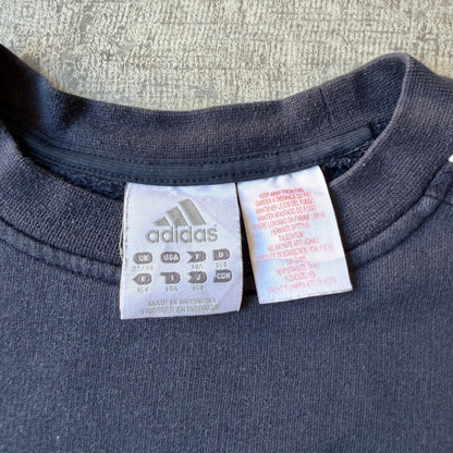 Adidas Y2K Womens Jumper Size M Navy White Embroidered Sweater          -A40