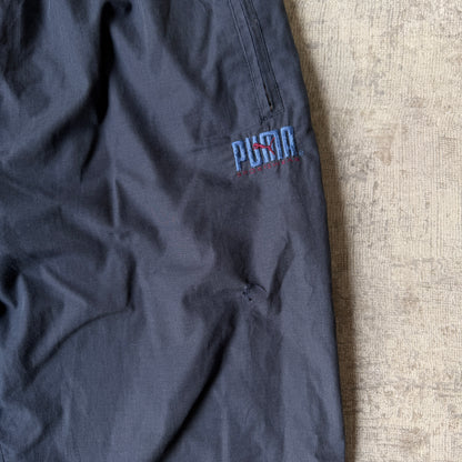 Puma Mens Y2K Track Pants Size L Navy Blue Embroidered Logo             -C6