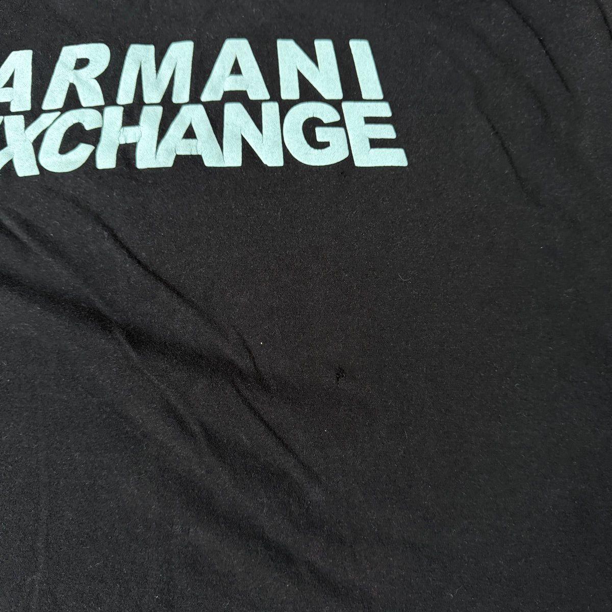 Armani Exchange Y2K Graphic T Shirt Size XL Mens Black Blue Tee            -G50