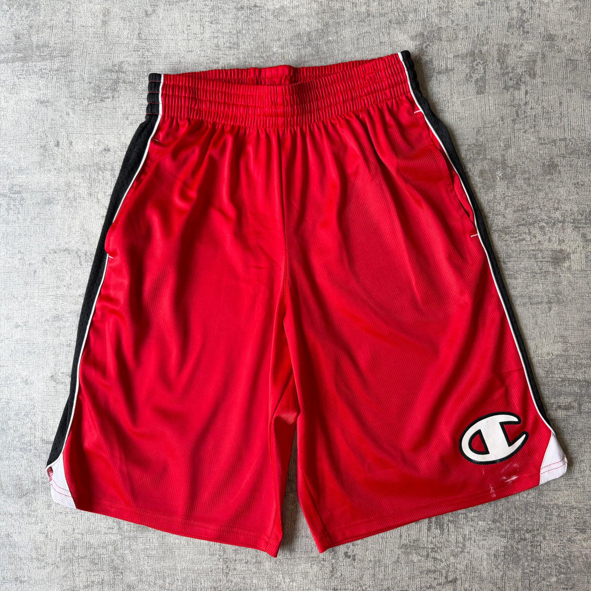 Champion Y2K Baggy Red Basketball Shorts Size S Elastic Waist               -D9