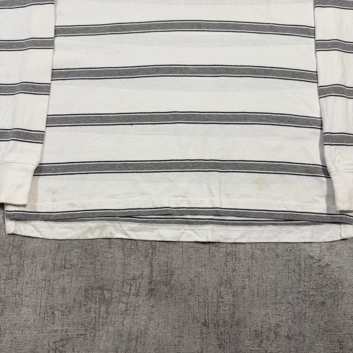Tommy Hilfiger Crest Logo Long Sleeve Polo Shirt Size S Mens White/ Grey                        -I66