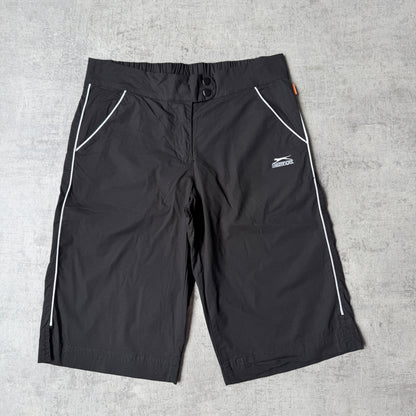 Slazenger Y2K Womens Baggy Athletic Shorts Size 10 Black White       -G8