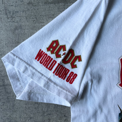 ACDC World Tour 1988 Reprint T-Shirt Size L Mens Double Side Graphic          -D51