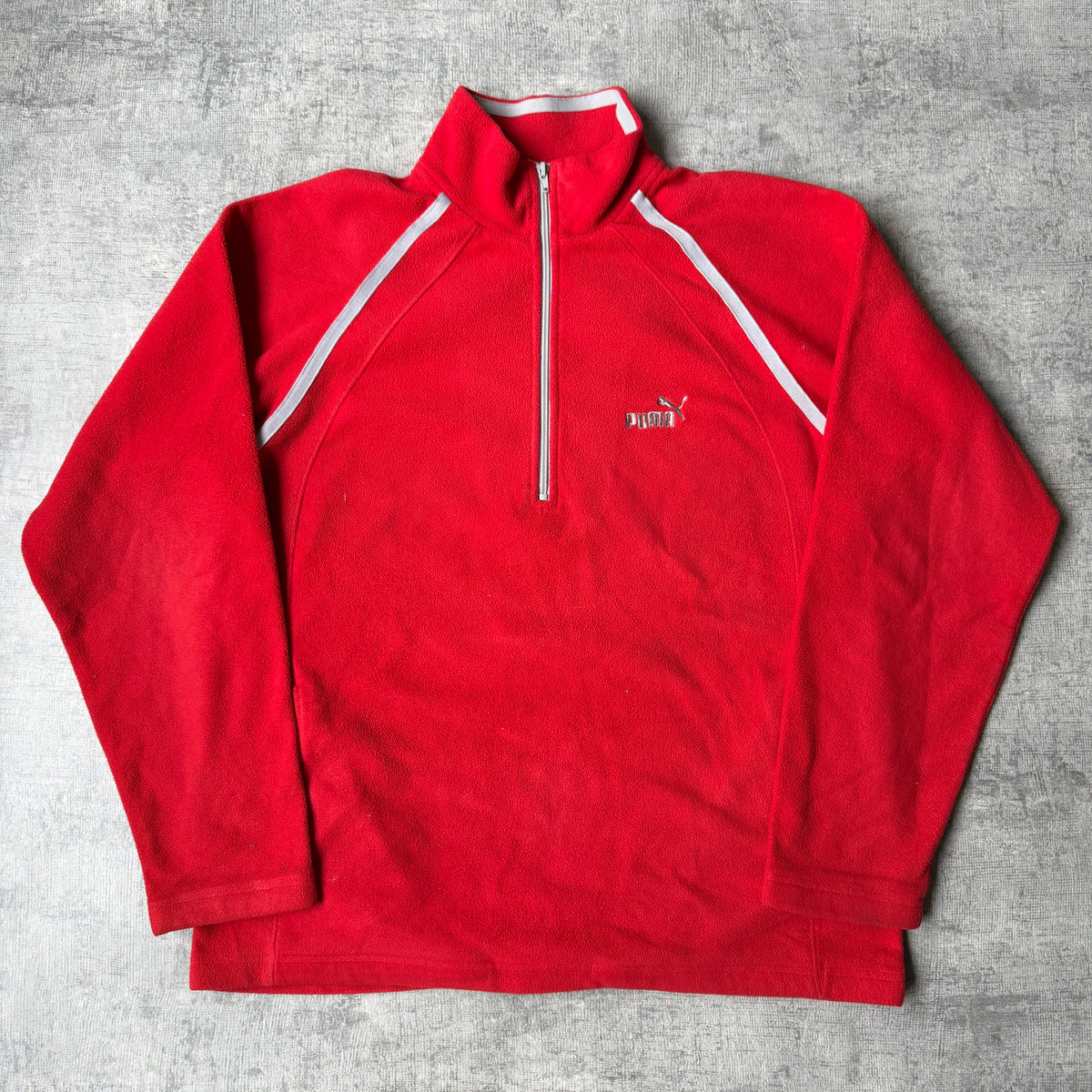 Puma Vintage Red Fleece Quarter Zip Jumper Size M Mens            -G22