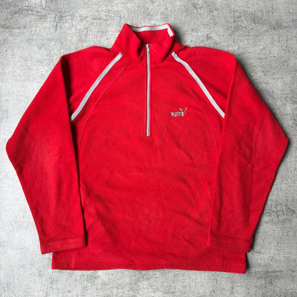 Puma Vintage Red Fleece Quarter Zip Jumper Size M Mens            -G22