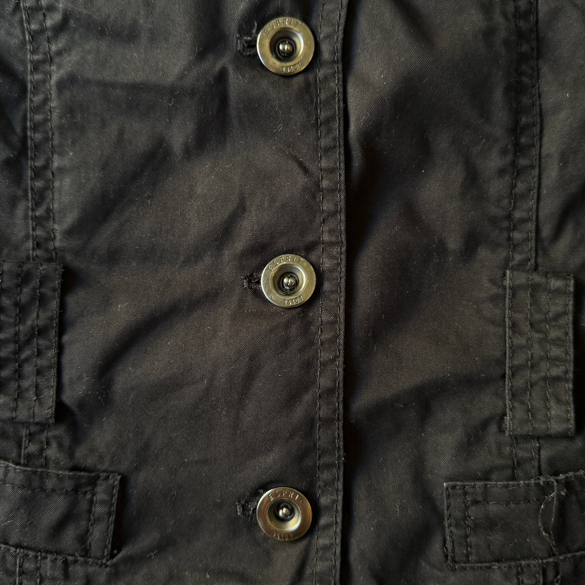 ESPRIT Womens Y2K Cargo Jacket Size 6 Black Utility Jacket                    -C18