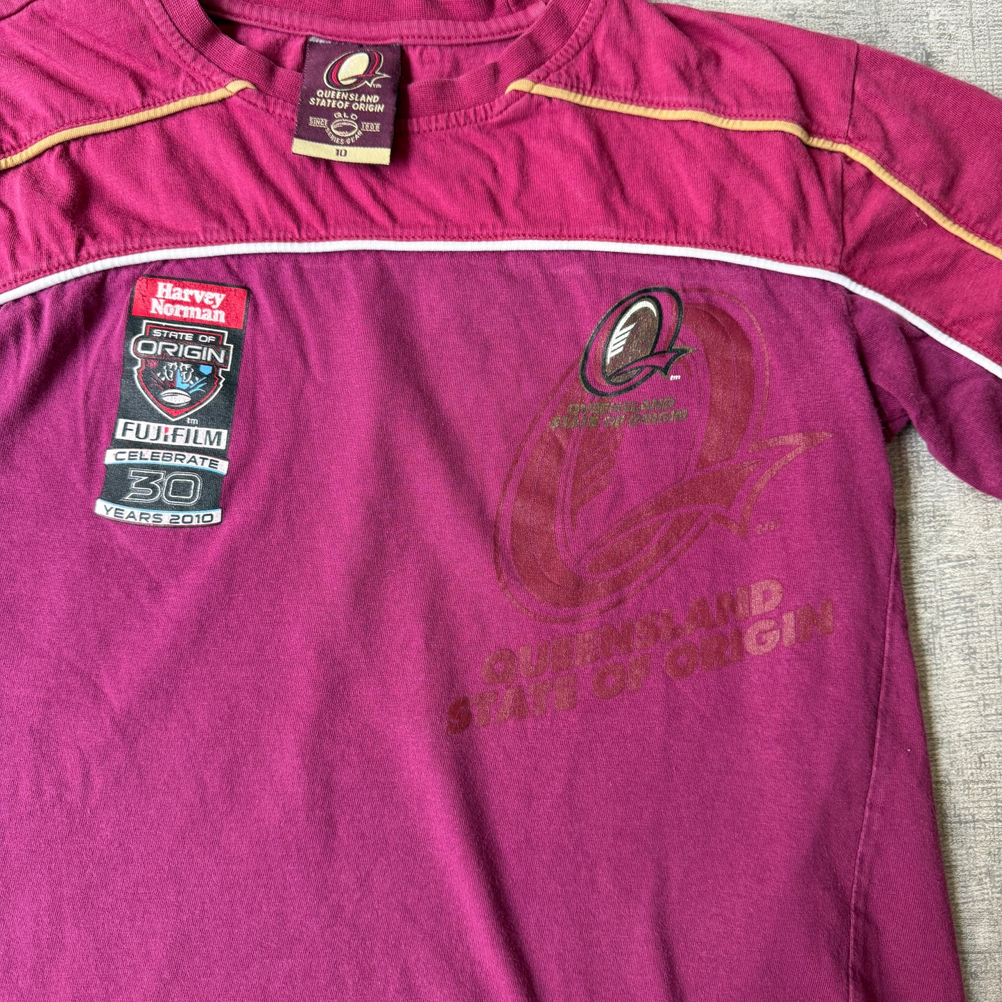 Vintage QLD Maroons Womens Baby Tee Size 10y Fits XS Womens NRL Tee         -H56