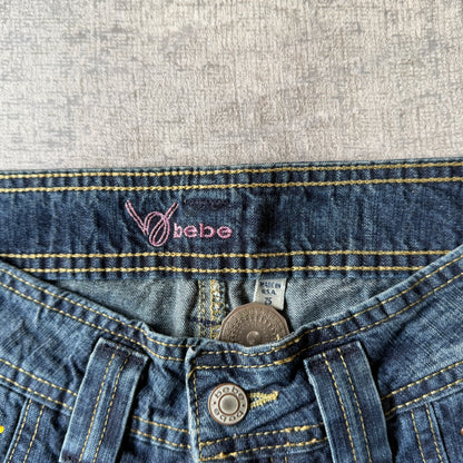 Bebe Y2K Denim Capris Size 25 Dark Blue 3/4 Pants             -B34