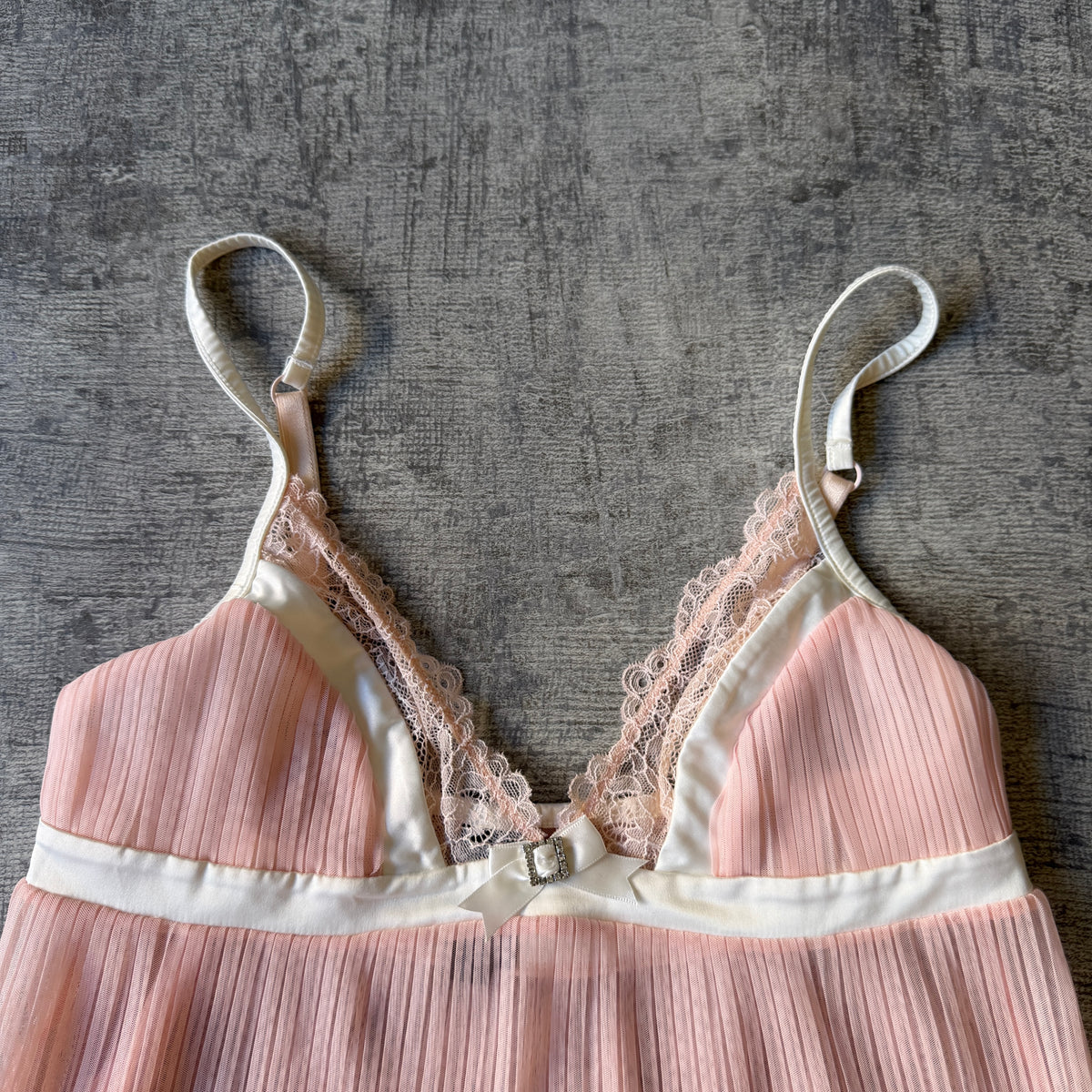 Honey Birdette Pastel Pink Cami Lace Trim Size XS Womens Y2K            -F69