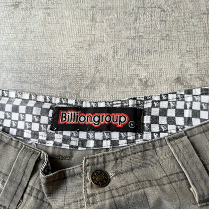 Billiongroup Y2K Baggy Grey Cargo Shorts Size M/32 Pinstripe             -B56