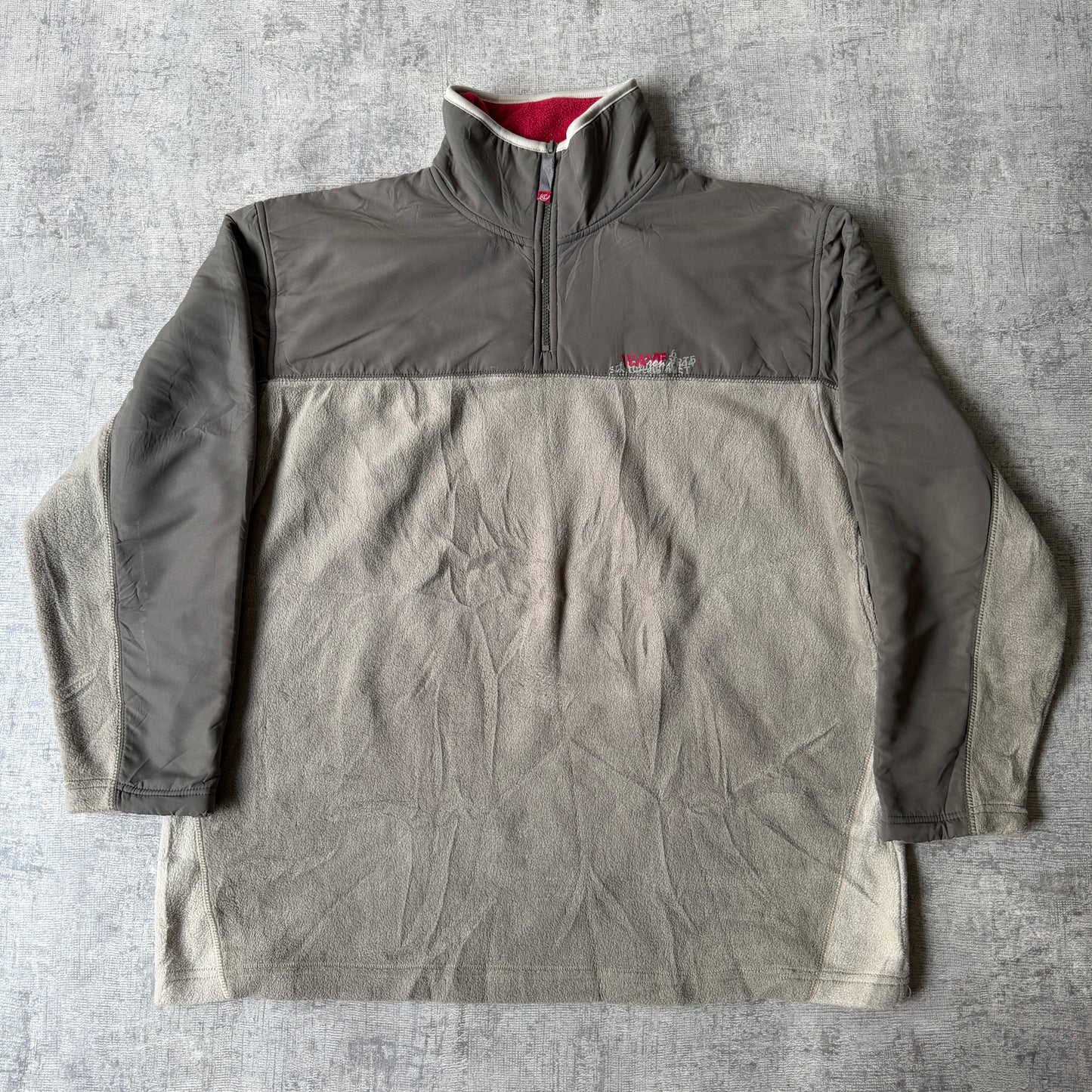 Wavezone Y2K Brown Surf Fleece Quarter Zip Jumper Size L Mens                   -E28