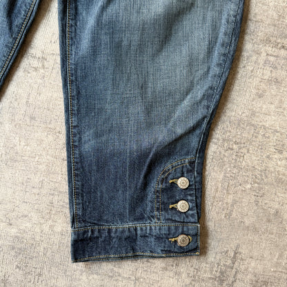 Bebe Y2K Denim Capris Size 25 Dark Blue 3/4 Pants             -B34