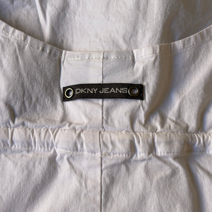 DKNY White Cami Top Longline Y2K Tie Waist Size S Womens          -D48