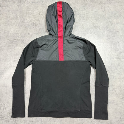 Nike Y2K Womens Hooded Track Jacket Size L Black Red Full Zip                -D24