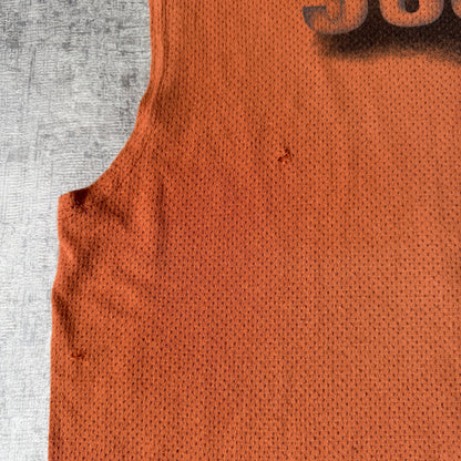 Harley Davidson Skull Orange Singlet Top Size XL Mens Mesh Tank        -A25