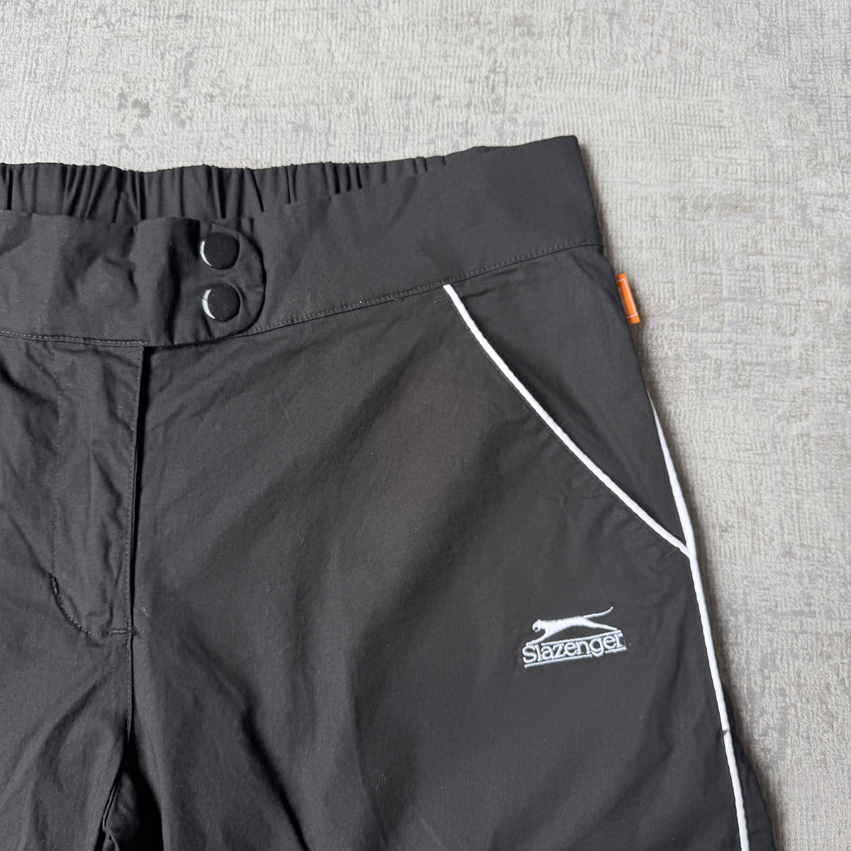 Slazenger Y2K Womens Baggy Athletic Shorts Size 10 Black White       -G8