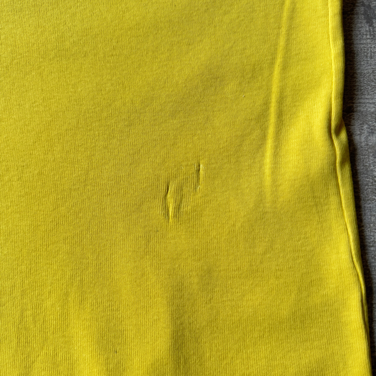 Ralph Lauren Womens Yellow V-Neck Top Size M Pink Little Pony Vintage Single Stitch Top             -C38