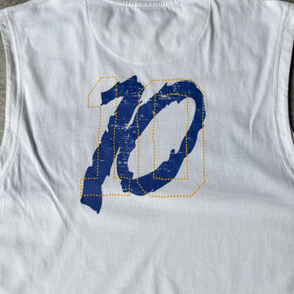 Nike Y2K Boca Juniors Singlet Top Size L Mens White Blue Tank      -A24