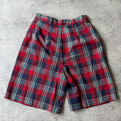 Plaid Y2K Baggy Womens Pleated Dress Shorts Size 10 High Waist               -D10