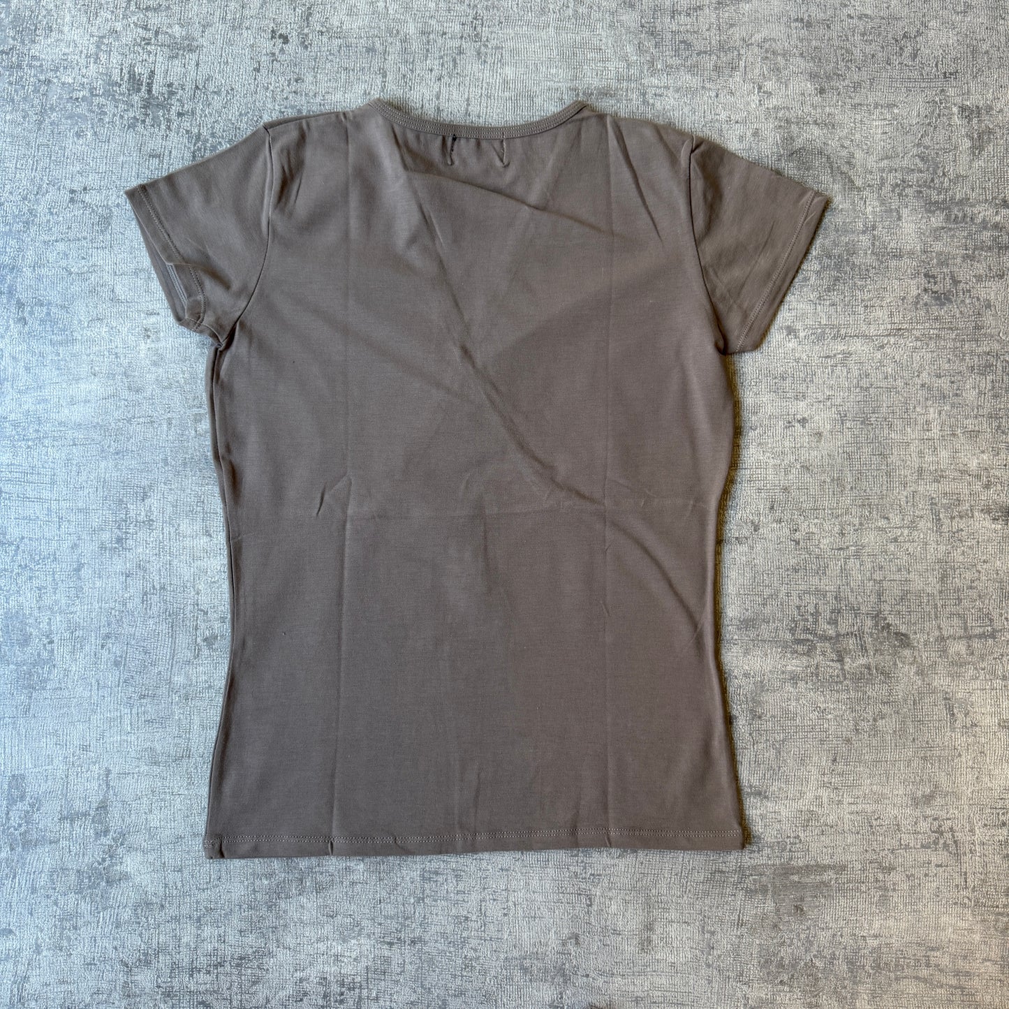 City Road Womens Vintage Brown V-Neck Top Size S Womens              -E62