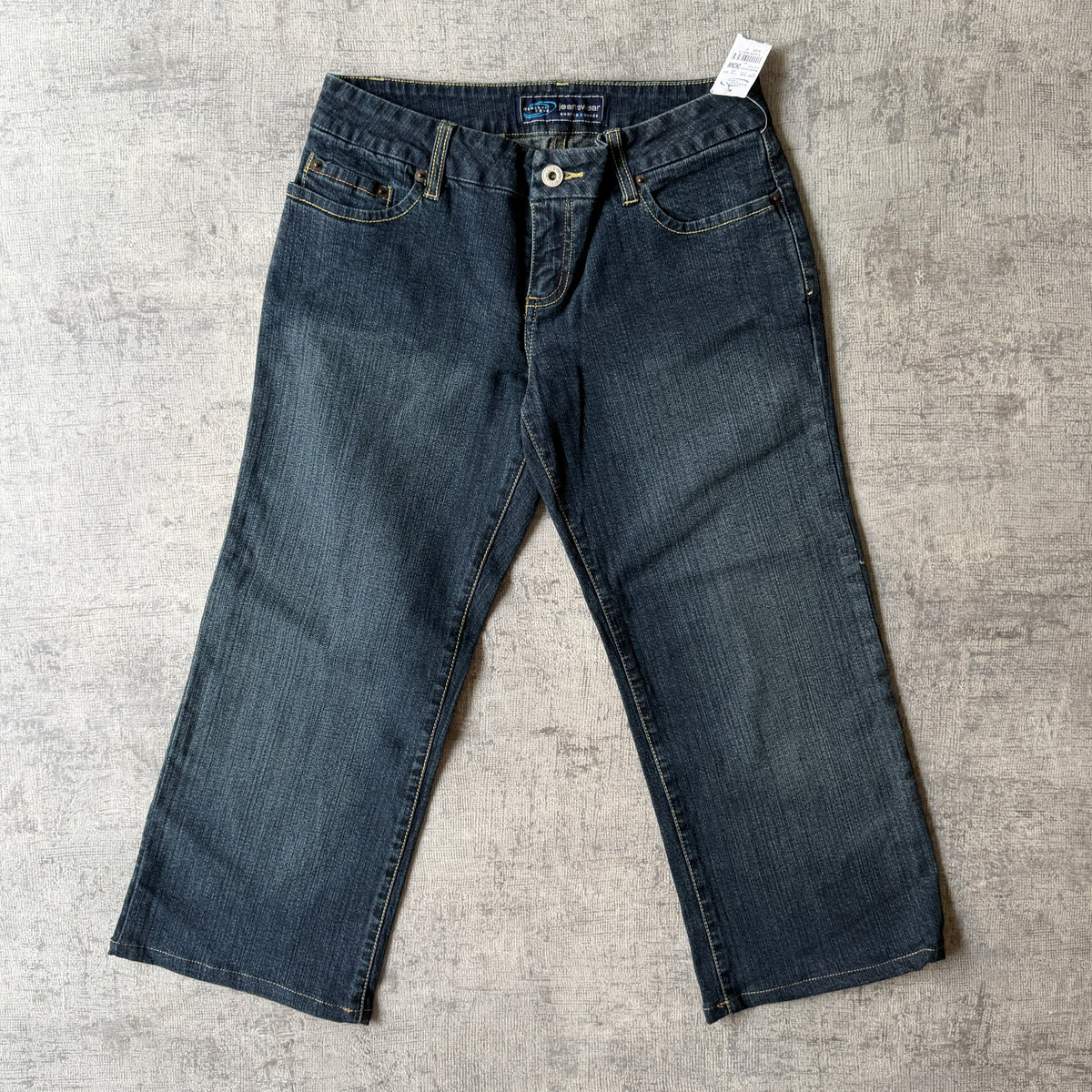 Jeanswear Y2K Baggy Capris Size W28 Dark Blue Denim NWT's              -C2