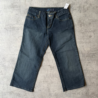 Jeanswear Y2K Baggy Capris Size W28 Dark Blue Denim NWT's              -C2