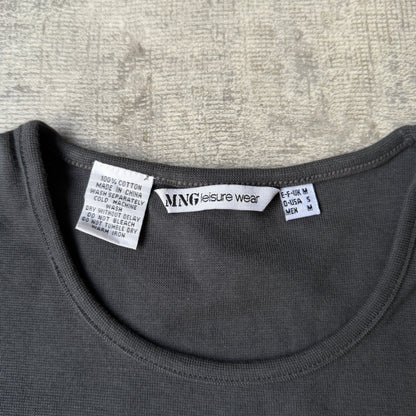 MNG Womens Leisurewear Longline Charcoal Grey Top Size M      -G57