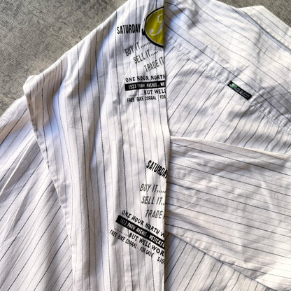 Point Zero Vintage Graphic Cropped Button Up Size L Mens NWT'S           -C52