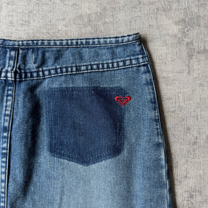 Roxy Jeans Y2K Womens Denim Skirt Size 14 Blue Midi              -D13