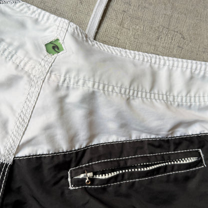 Ripcurl Y2K Boardies Size 30 White Black Green Star Graphic               -A50