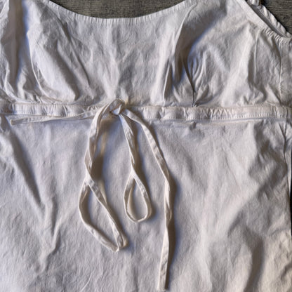 DKNY White Cami Top Longline Y2K Tie Waist Size S Womens          -D48
