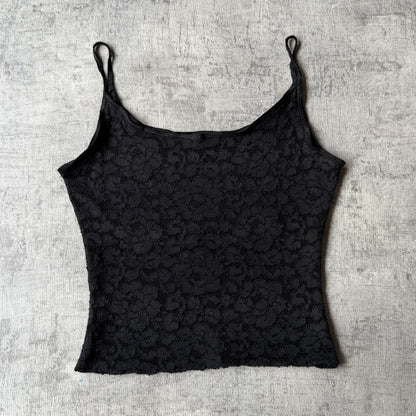 Lili Y2K Black Lace Cami Top Fits Size S Womens Tank                   -C46