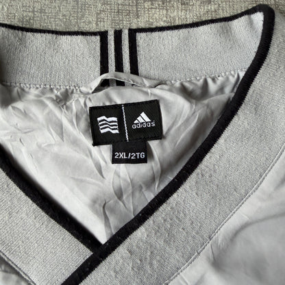 Vintage Adidas Windbreaker Pullover Size 2XL Mens Light Grey V-Neck                 -F30
